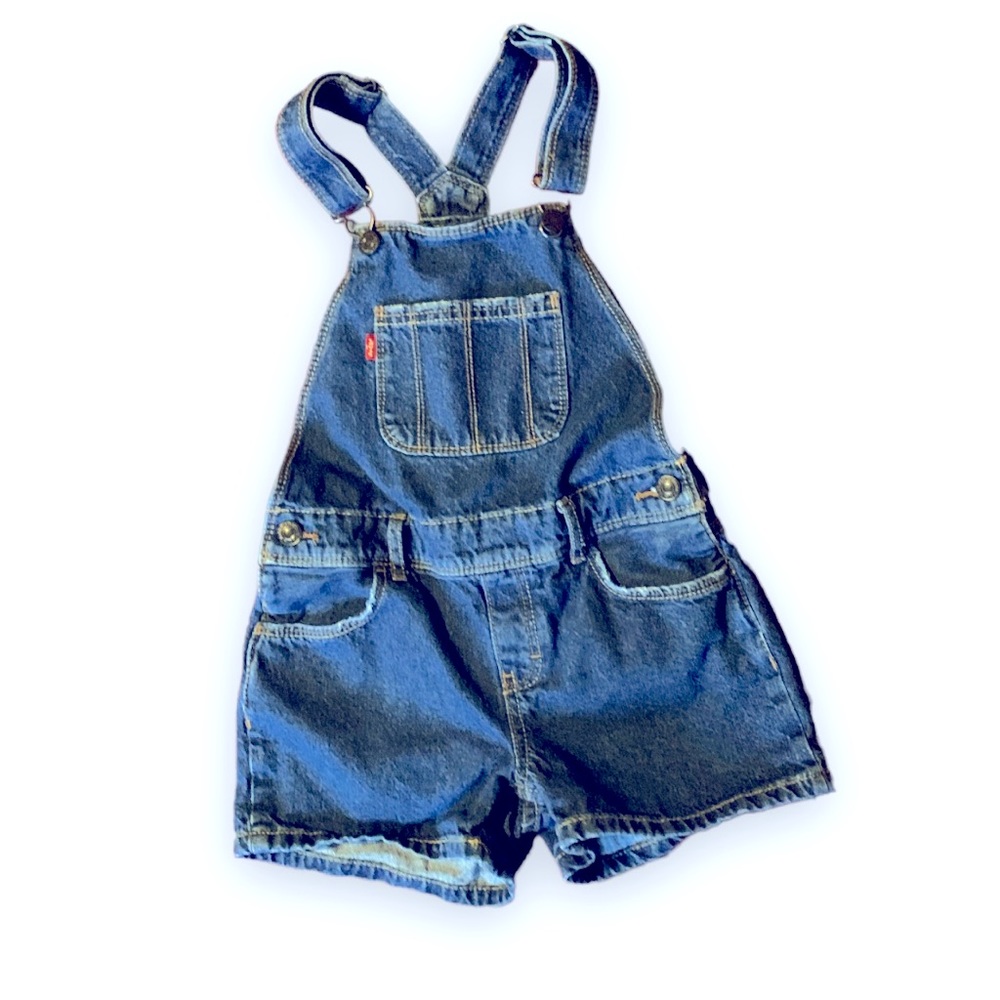 LEVIS Kids Shortall Overall Shorts - Child Size 7/8 Medium Blue
